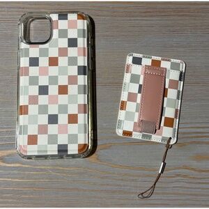 Walli Coastal Check Magnetic Wallet Phone Case for iPhone 15 Plus